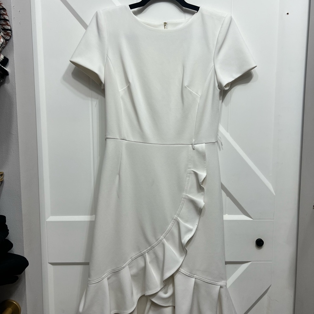 Calvin Klein Asymmetrical White Dress